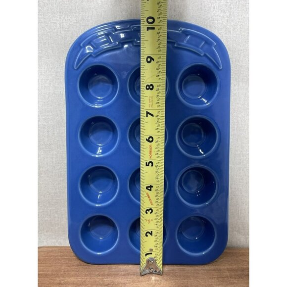 Longaberger Woven Traditions Blue Mini Muffin Pan 12 Muffin - Picture 5 of 10